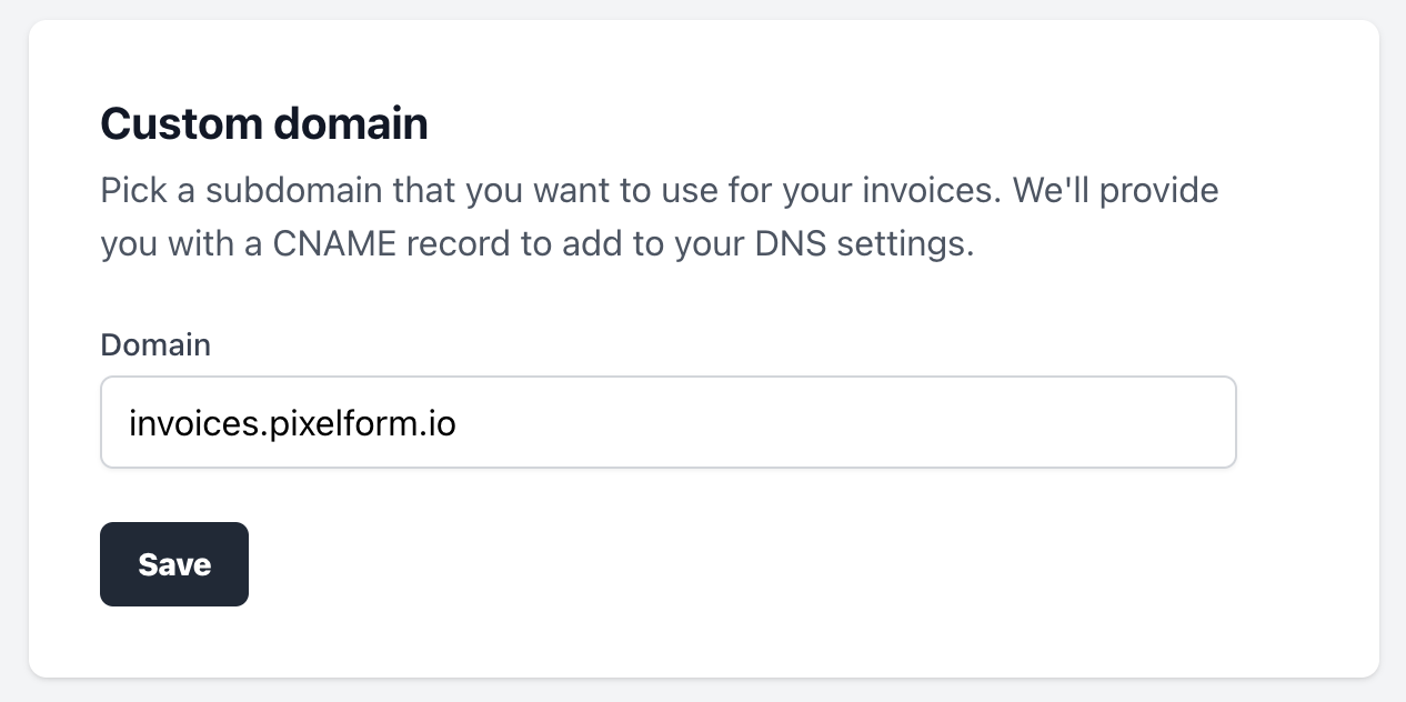 Add custom domain form